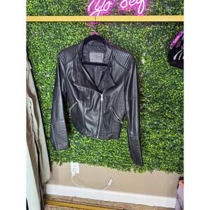 Ci Sono Black Faux Leather Moto Jacket